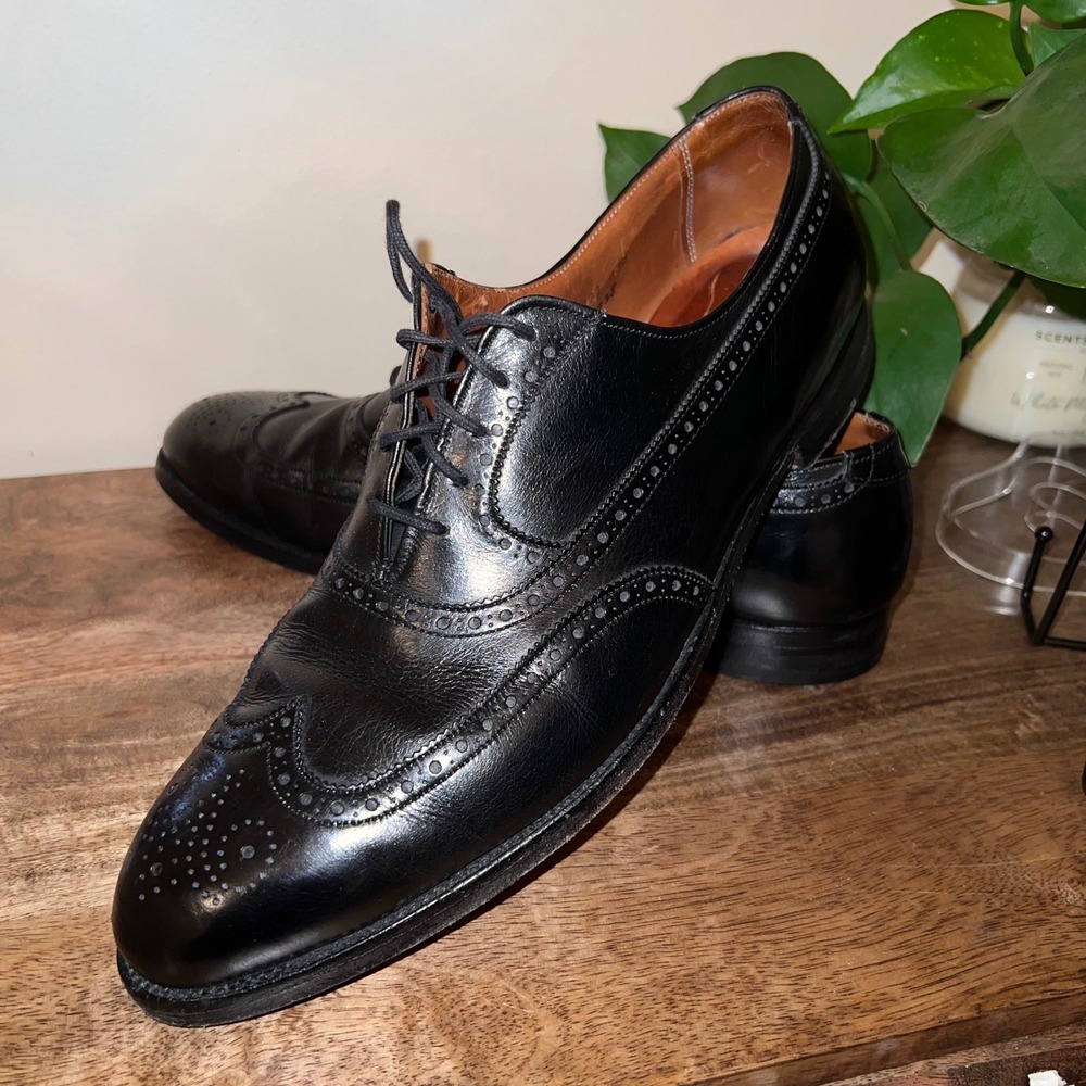 Alden 925 Black Wingtip Brogue Oxford Shoes Mens 11.5‎ A/C Grandpacore Vintage